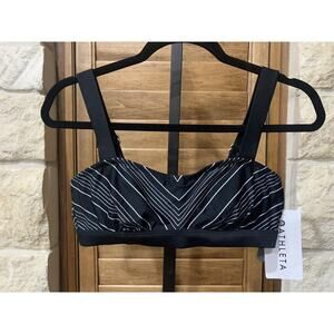 Athleta Women’s Quick Dri Chevron Bikini Top Black & White Size 32 B/C NWT